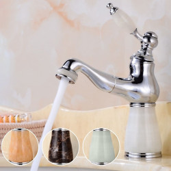 Robinet de salle de bain évier mélangeur, robinets de lavabo court/haut à poignée unique en céramique avec tuyau froid et chaud...