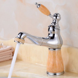 Robinet de salle de bain évier mélangeur, robinets de lavabo court/haut à poignée unique en céramique avec tuyau froid et chaud pour salle de bain