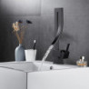 Robinet cascade design créatif irrégulier pour lavabo, pivotant à 360°