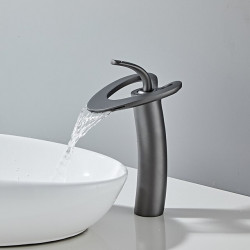 Robinet lavabo - Jet pluie, Chrome/Nickel brossé/Plaqué, Set de centre, Mitigeur un trou pour salle de bain