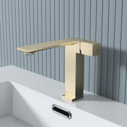 Robinet de salle de bain évier mélangeur - Monobloc à bouton unique avec tuyau froid et chaud