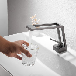 Robinet de lavabo de salle de bain - Finitions électrolytiques/peintes classiques, centerset mitigeur monotrou pour salle de bain