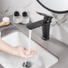 Mitigeur lavabo - Monobloc monocommande monotrou pont monté avec flexible eau chaude et eau froide