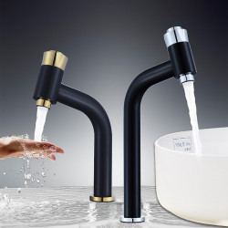 Robinet d'évier de salle de bain - Cascade électroplaqué, centerset mitigeur monotrou, robinets de bain/robinet d'évier de...