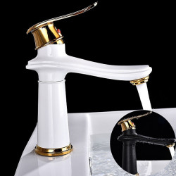 Robinet de lavabo de salle de bain - Monotrou classique électroplaqué pour robinets de bain