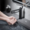 Robinet de lavabo de salle de bain - Noir, robinets de bain en forme de pistolet à un trou en laiton (noir/gris/chrome/doré)