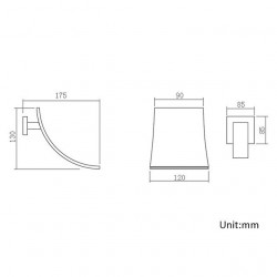 Robinet de lavabo de salle de bain - Mural/Cascade brossé, mitigeur deux trous pour robinet de salle de bain