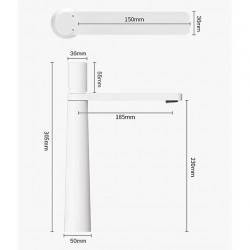 Mitigeur lavabo haut, mitigeur lavabo monobloc monocommande monotrou avec flexible eau chaude et froide en laiton