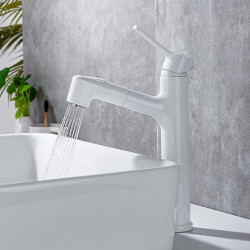 Robinet lavabo - Rétractable Plaqué, mitigeur un trou pour une utilisation pratique dans la salle de bain