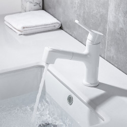 Robinet lavabo - Rétractable Plaqué, mitigeur un trou pour un usage pratique dans la salle de bain