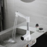 Robinet lavabo - Non Tactile/Rotatif/Rétractable Plaqué, Mains Libres, Mitigeur un Trou pour Salle de Bain