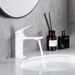 Robinet lavabo - Style Classique Plaqué, Mitigeur un Trou au Centre pour Salle de Bain