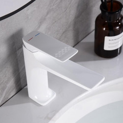 Robinet lavabo - Style Classique Plaqué, Mitigeur un Trou au Centre pour Salle de Bain