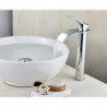 Robinet de lavabo de salle de bain style moderne, cascade chromée en acier inoxydable