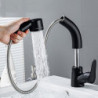 Robinet de lavabo de salle de bain noir mat, bec rétractable et corps relevable