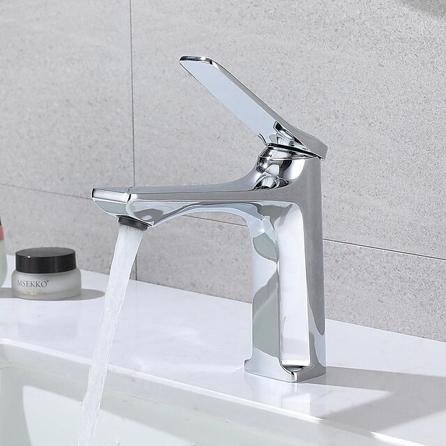 Robinet de Lavabo - Style Classique Plaquée, Set de Centre avec Mitigeur un Trou pour Salle de Bain