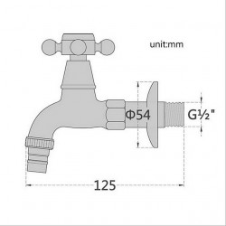 Robinet d'Eau de Machine à Laver Standard avec Extrémité Filetée, Monotrou à Poignée Unique en Laiton Antique Noir Bronze Huilé, Robinet Extérieur avec Valve en Céramique