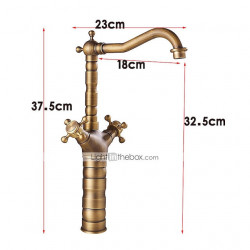 Robinet de Buanderie pour Évier Utilitaire Classique, Un Trou avec Mitigeurs à Arc Élevé et Interrupteur d'Eau Chaude et Froide, Robinet Commercial de Remplissage de Pot