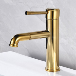 Robinet de lavabo extractible en bronze huilé, design vintage pour salle de bain