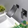 Robinet mitigeur mural pour lavabo de salle de bain noir mat, design moderne et élégant