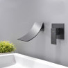 Robinet mitigeur mural pour lavabo de salle de bain noir mat, design moderne et élégant