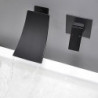 Robinet mitigeur mural pour lavabo de salle de bain noir mat, design moderne et élégant