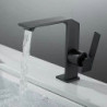 Mitigeur de lavabo cascade en laiton, design élégant avec tuyau d'eau chaude et froide, bec cascade en laiton chromé