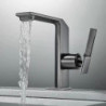 Mitigeur de lavabo cascade en laiton, design élégant avec tuyau d'eau chaude et froide, bec cascade en laiton chromé