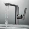 Mitigeur de lavabo cascade en laiton, design moderne avec tuyau d'eau chaude et froide, bec cascade en laiton chromé