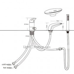 Robinet de baignoire cascade monté sur le pont, design répandu en laiton, mélangeur de remplissage de baignoire romaine à 3 trous