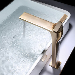 Robinet de lavabo de salle de bain monotrou classique électroplaqué