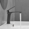 Robinet de lavabo de salle de bain classique avec cascade en nickel brossé, finitions galvanisées et peintes, centerset mitigeur monotrou pour salle de bain en laiton