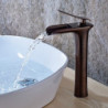 Robinet de lavabo à un trou, poignée unique en laiton pour salle de bain