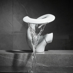 Robinet lavabo avec jet pluie, finitions peintes, montage extérieur, mitigeur à un trou pour salle de bain