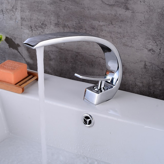 Mitigeur lavabo monobloc à un trou, avec flexible eau chaude et froide, disponibles en chrome, bronze huilé, brossé, doré, et noir