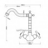 Robinet de lavabo de salle de bain en cuivre antique, ensemble central à un trou pour mélangeurs de bain avec interrupteur chaud et froid et valve en céramique