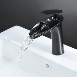 Robinet lavabo avec jet pluie, plaqué et finitions peintes, set de centre mitigeur à un trou pour salle de bain