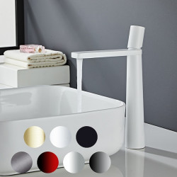 Robinet lavabo classique, plaqué et finitions peintes, set de centre mitigeur à un trou pour salle de bain