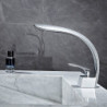 Mitigeur évier de salle de bain, robinets de lavabo monotrou avec tuyau chaud et froid en chrome/doré/gris pour salle de bain