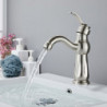 Robinet de lavabo de salle de bain, robinet de bain monotrou en laiton de style contemporain avec interrupteur chaud et froid