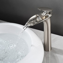 Robinet lavabo - Jet pluie Plaqué/Finitions Peintes, Set de centre, Mitigeur un trou pour salle de bain